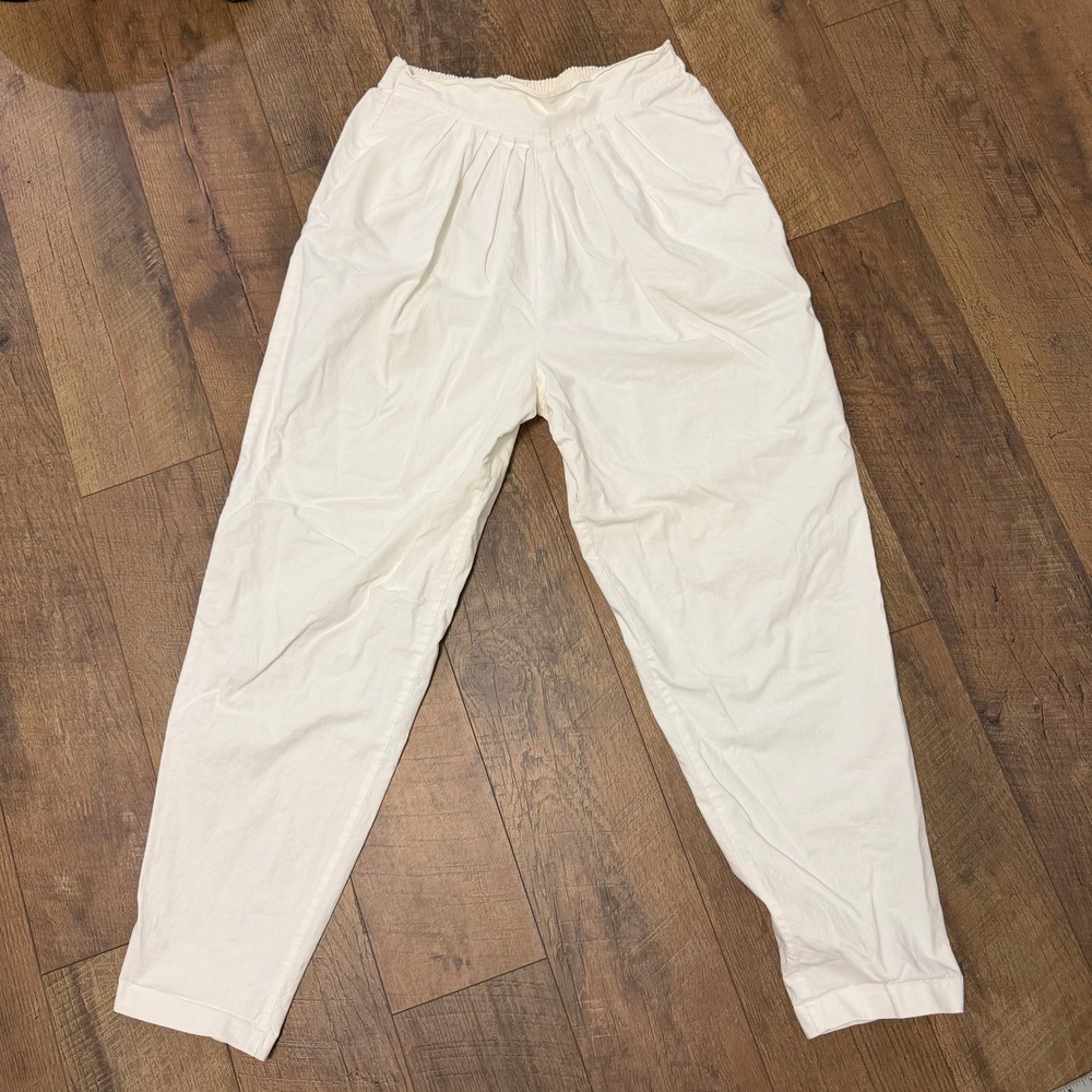 Sportelle Pleated Tapered Pants Womens Large‎ White